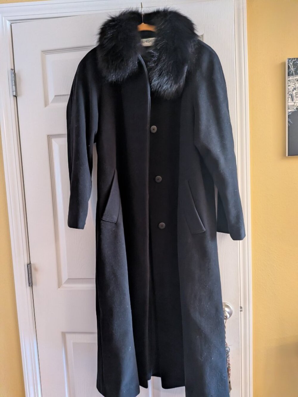 Vintage Forecaster of Boston Long Lambswool Blend Coat Genuine Fox Fur Collar 12